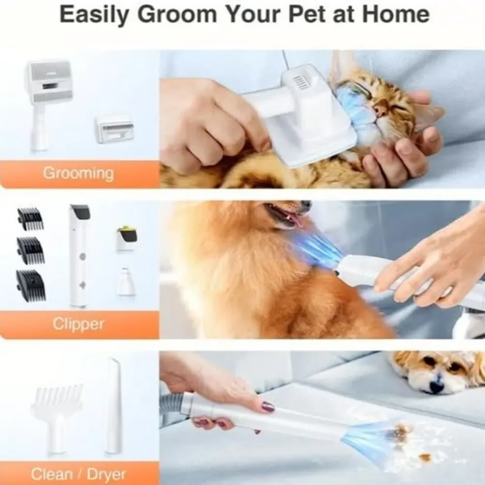 LABIGO 8 in 1 Pet Grooming Kit with Vacuum Dryer Clipper KS-8211